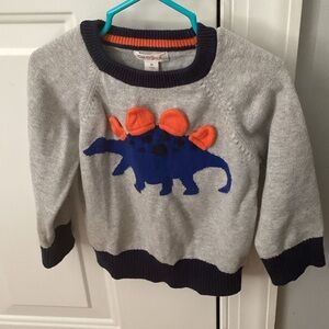 Cat & Jack Gray Sweater with Blue and Orange Dinosaur